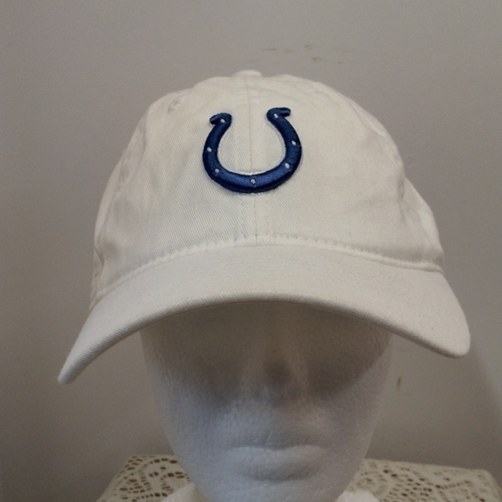 NFL Colts White Hat With Blue Horseshoe